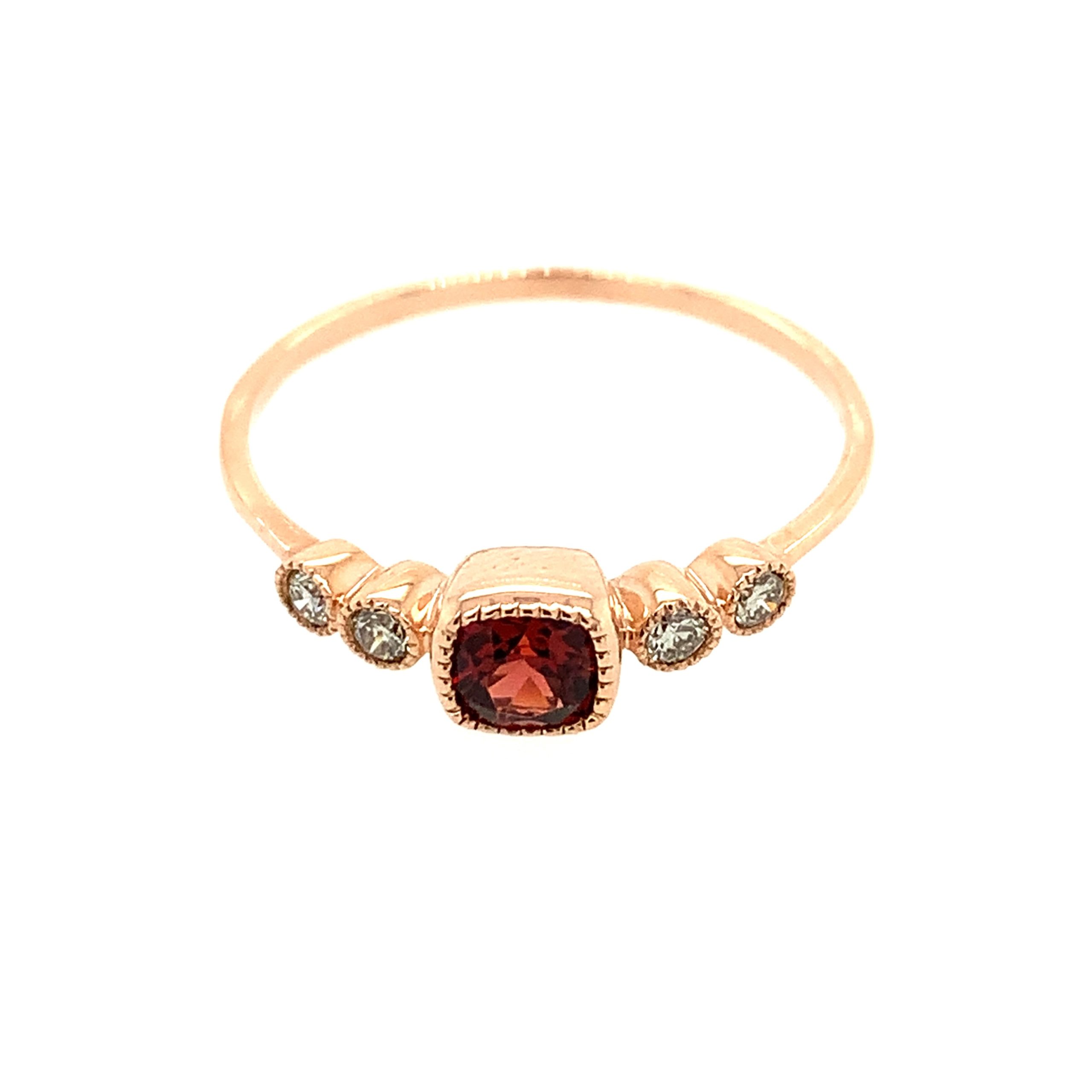 Rose Gold Garnet Stackable Ring