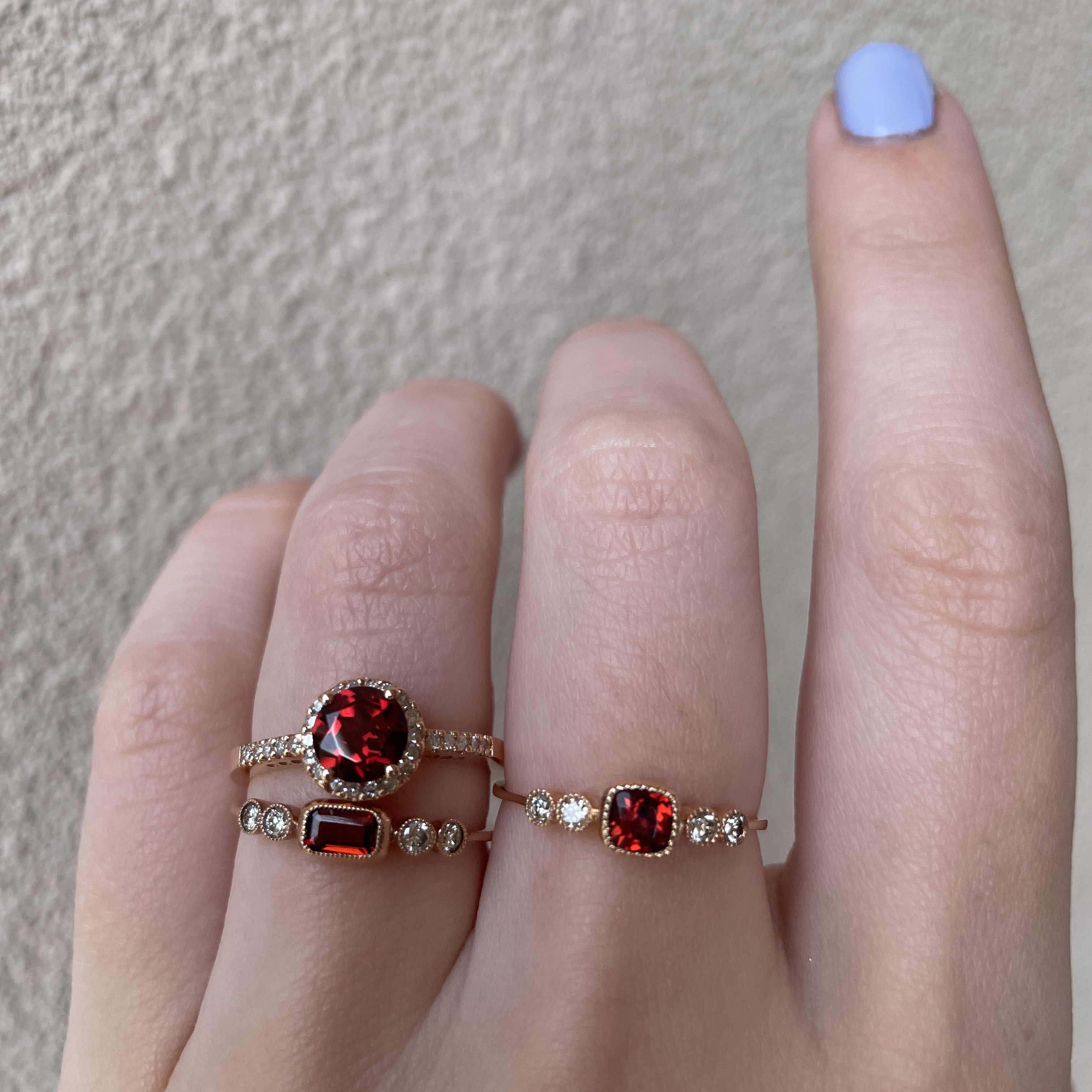 Rose Gold Garnet Ring