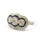 White Gold Sapphire & Diamond Ring