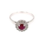 White Gold Ruby Ring