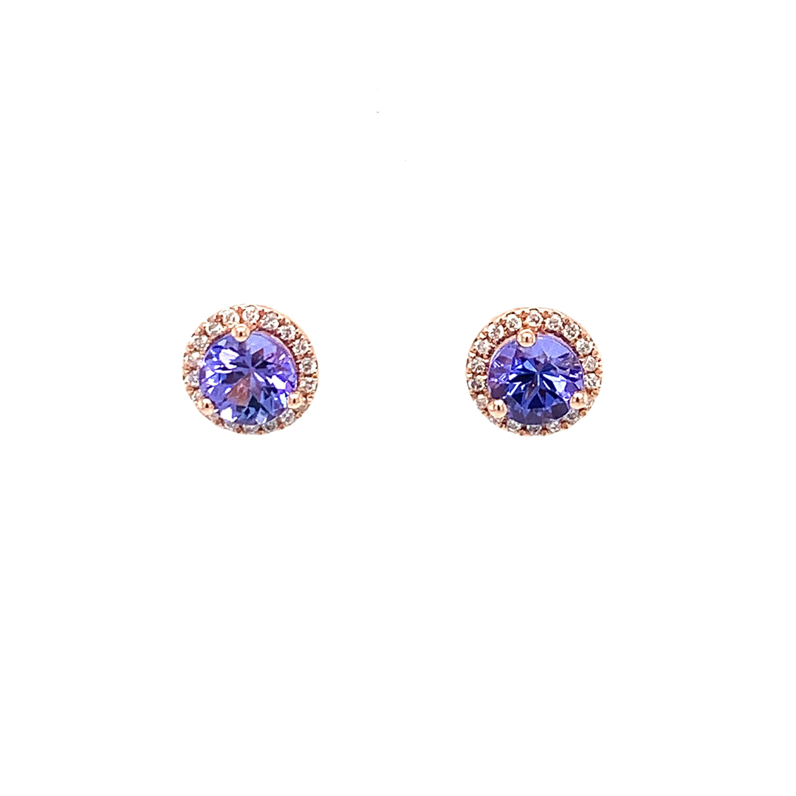 Rose Gold Tanzanite Earrings