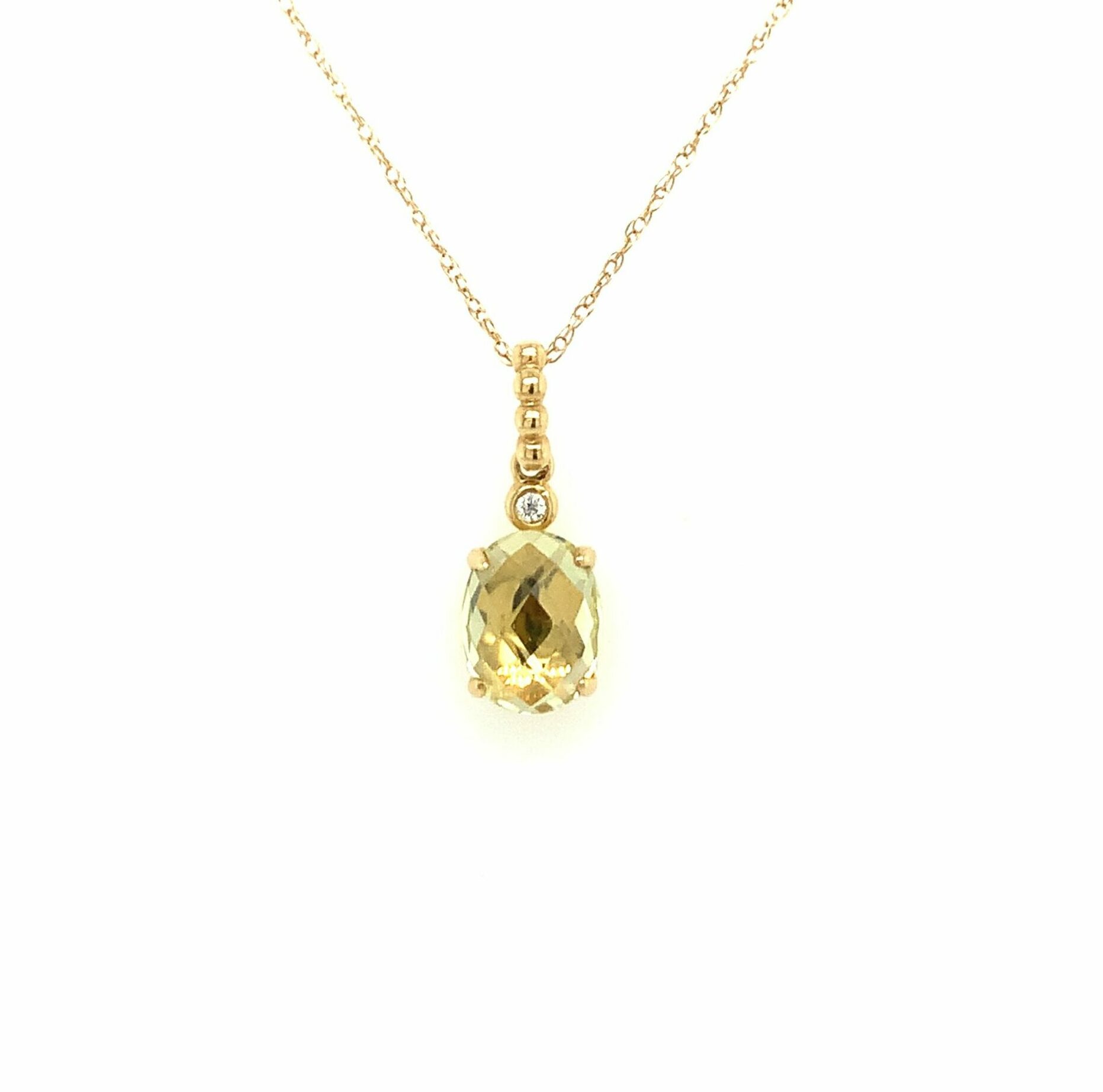 Yellow Gold Lemon Quartz Necklace