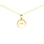 Yellow Gold Pearl Pendant Necklace