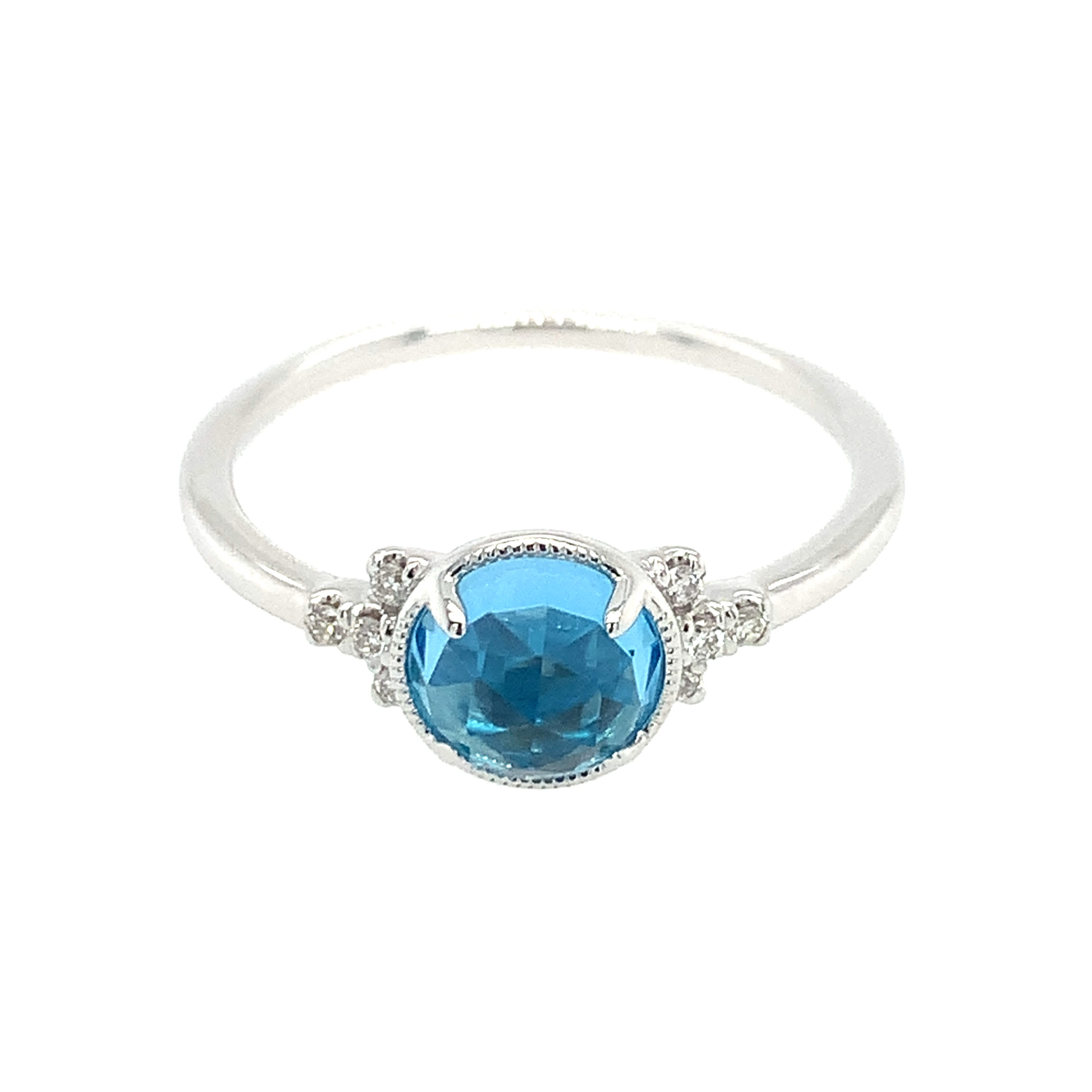 White Gold Blue Topaz Ring