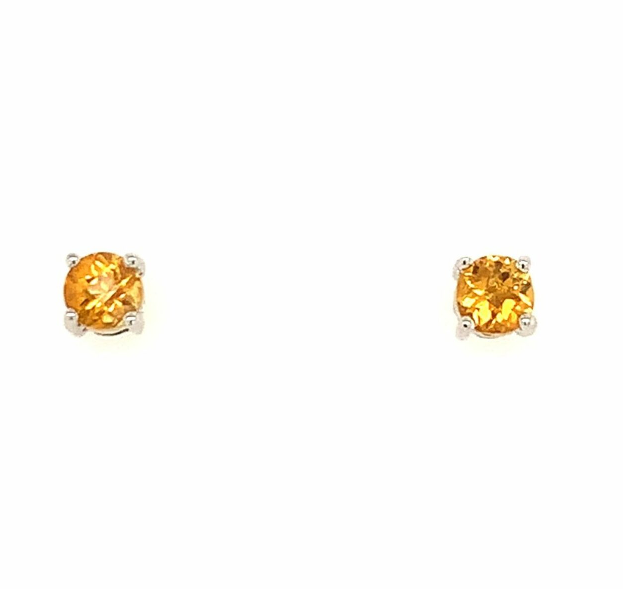 White Gold Citrine Studs