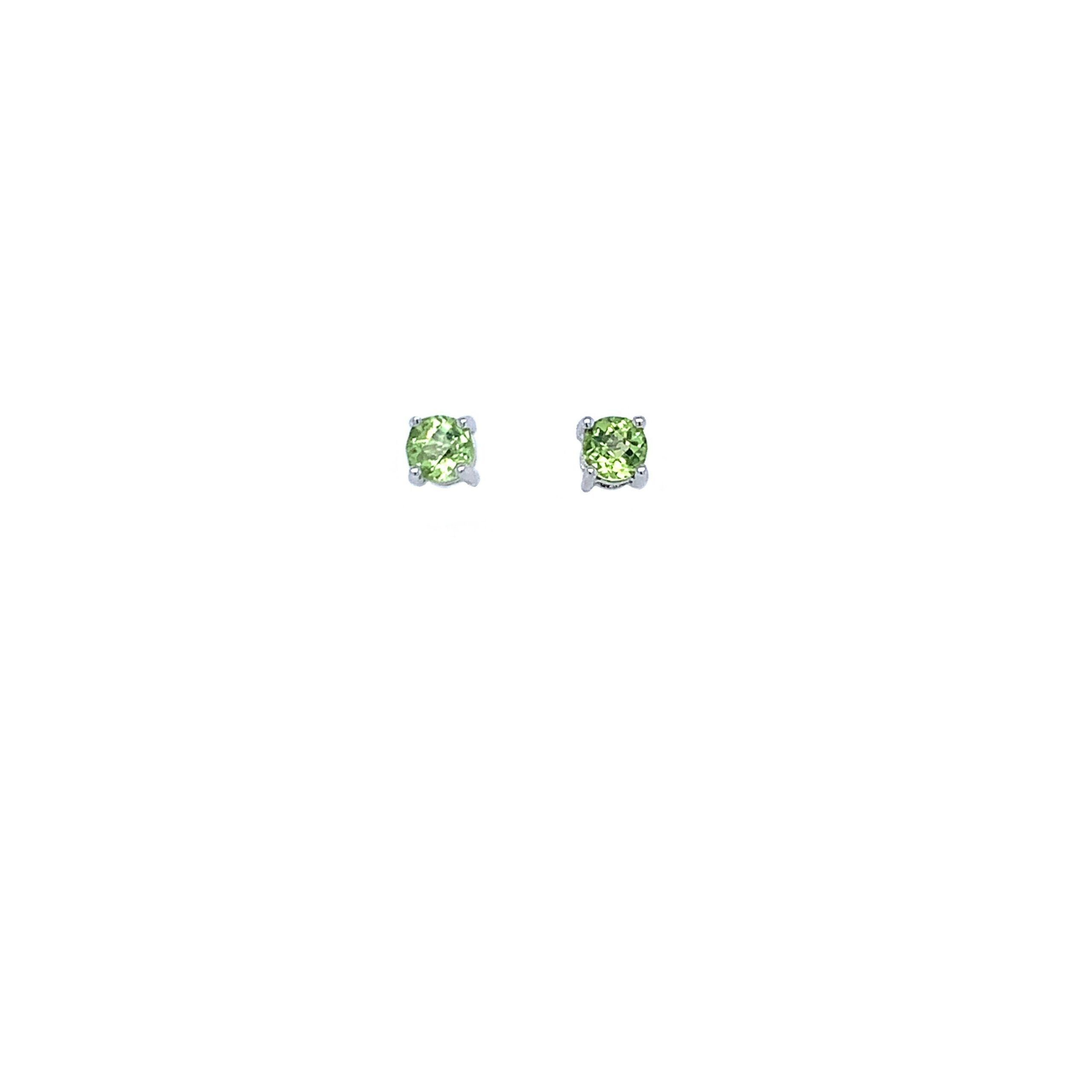 White Gold Peridot Studs