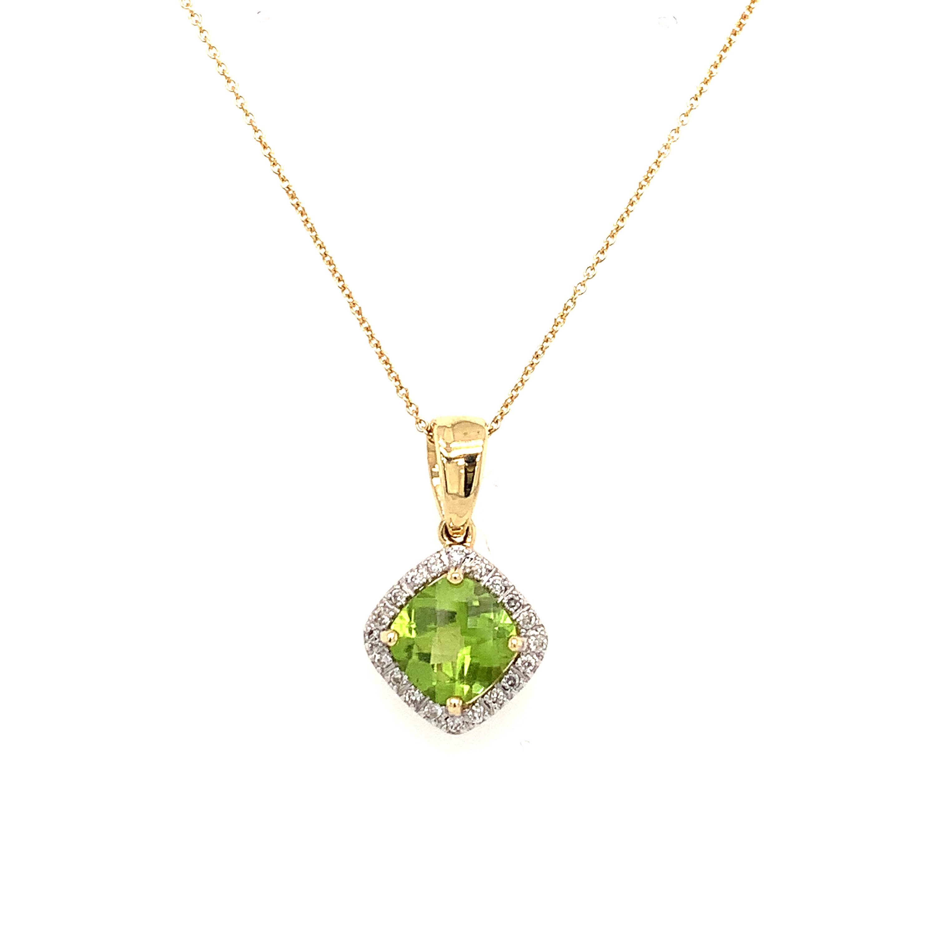 Yellow Gold Peridot Pendant