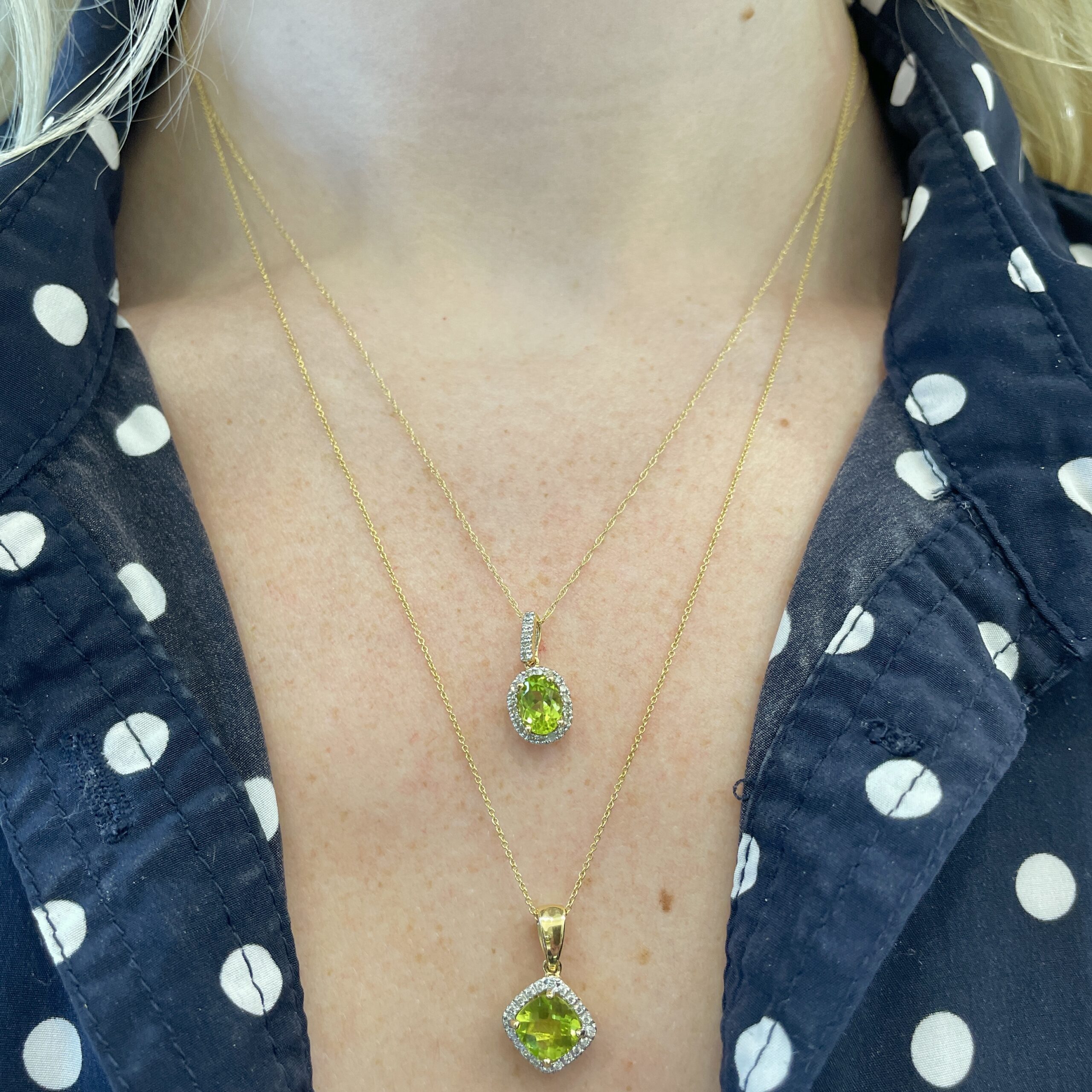 Yellow Gold Peridot Pendant