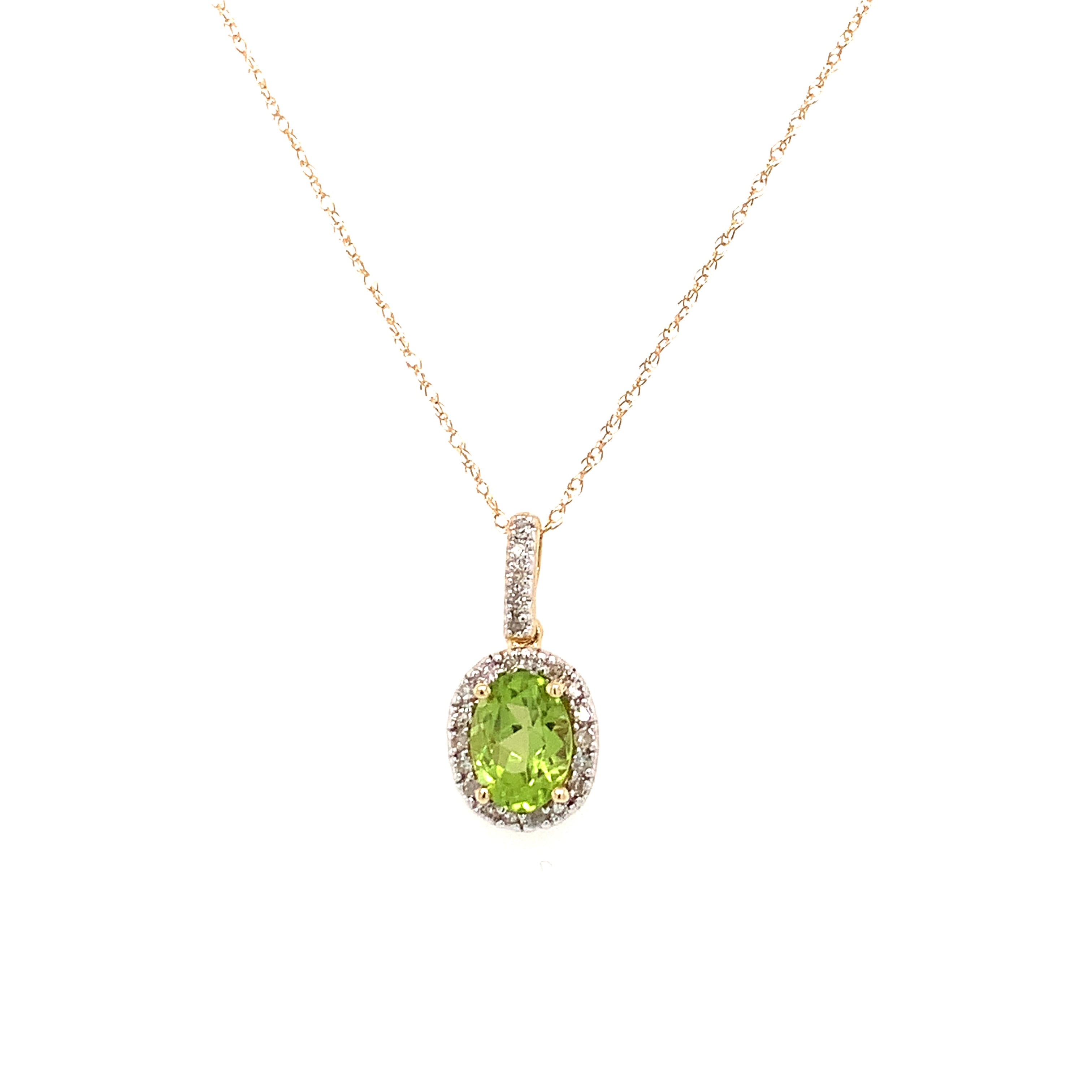 Yellow Gold Peridot Necklace