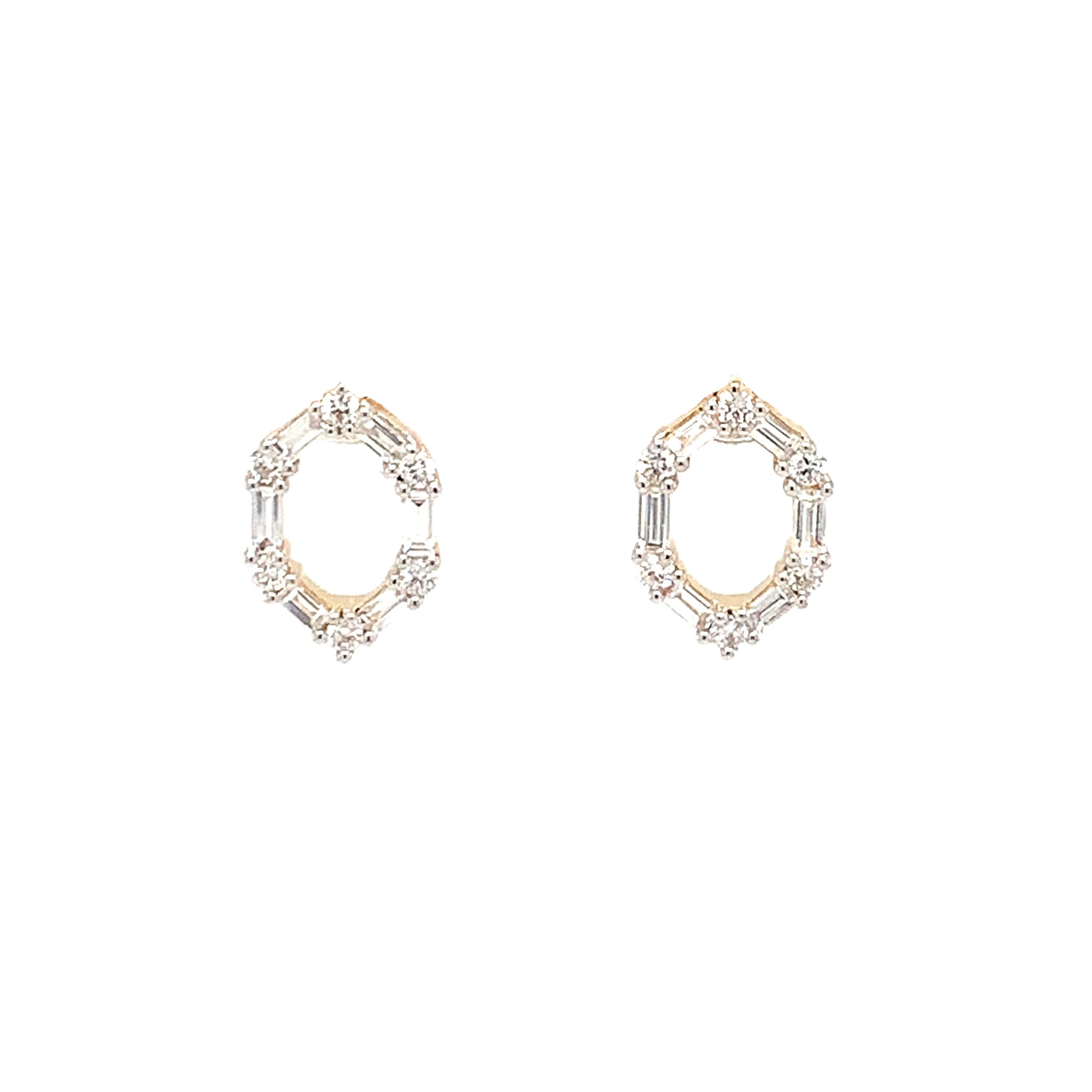 Yellow Gold Diamond Post Earrings