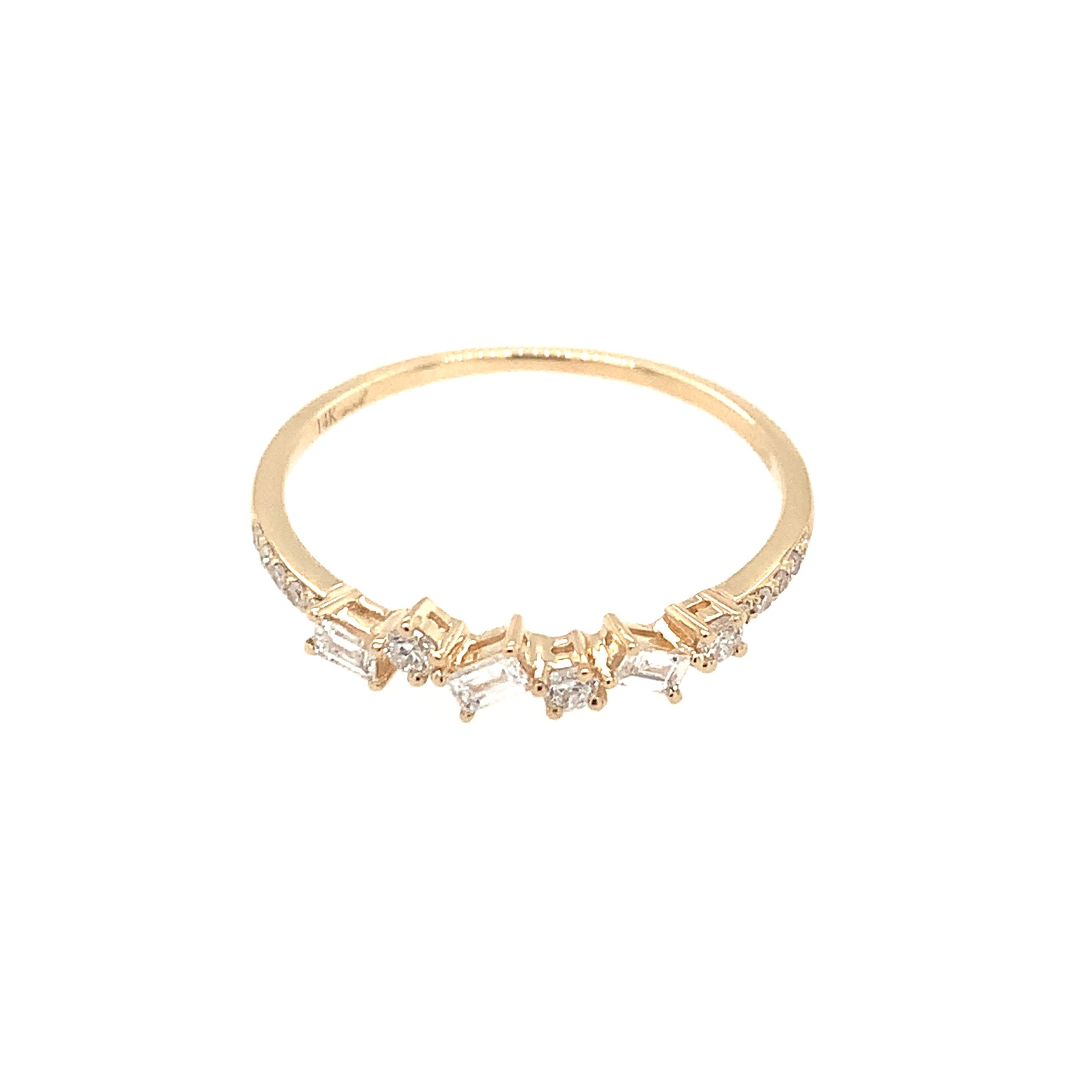 Yellow Gold Diamond Stackable Ring