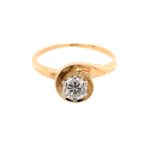 Estate: Yellow Gold Diamond Swirl Ring