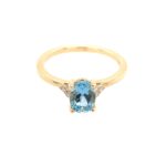 Estate: Yellow Gold Aquamarine Ring