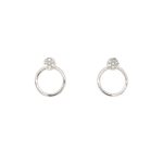 White Gold Open-Circle Diamond Earrings