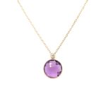 Yellow Gold Amethyst Pendant Necklace