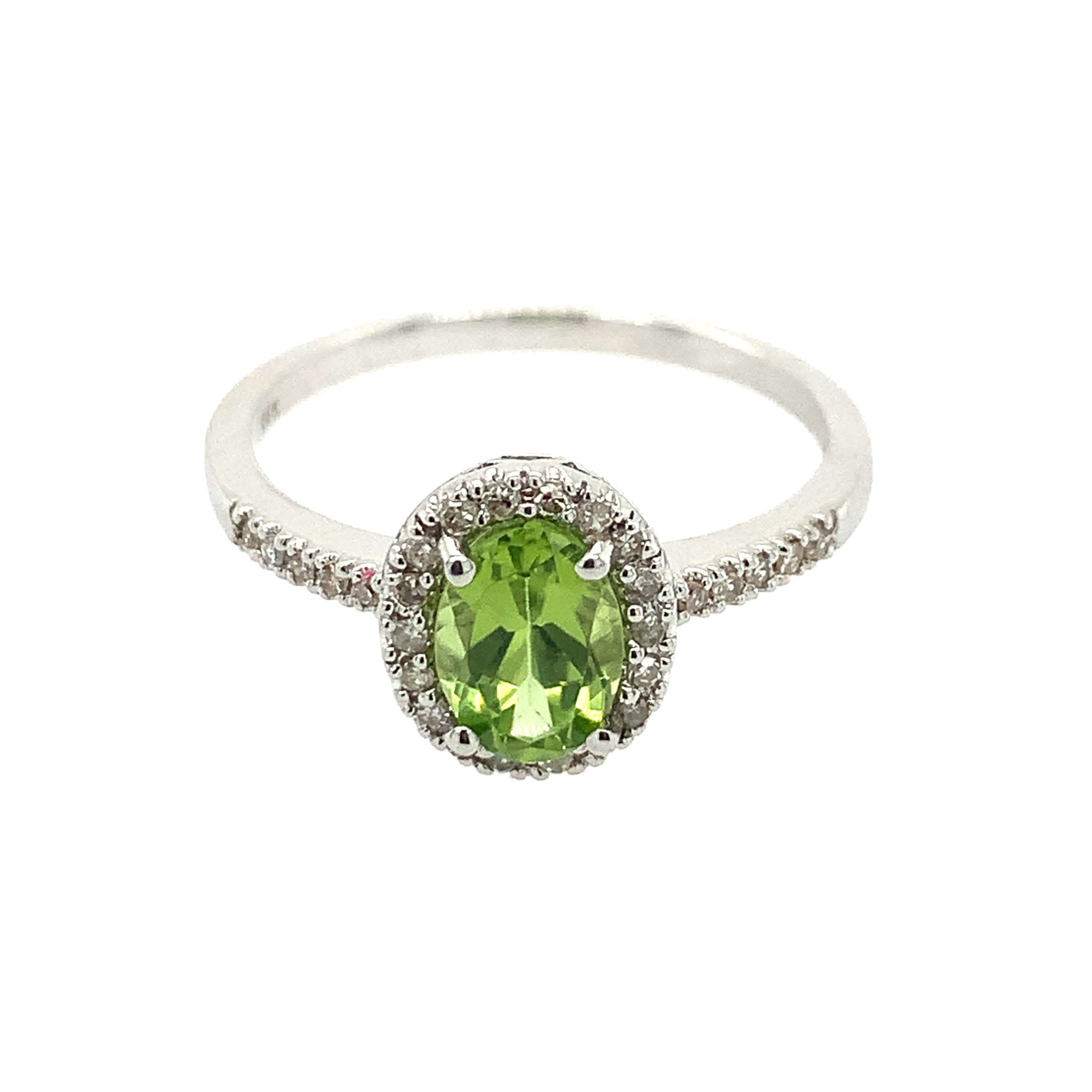 White Gold Peridot Ring