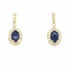 Yellow Gold Sapphire Dangle Earrings