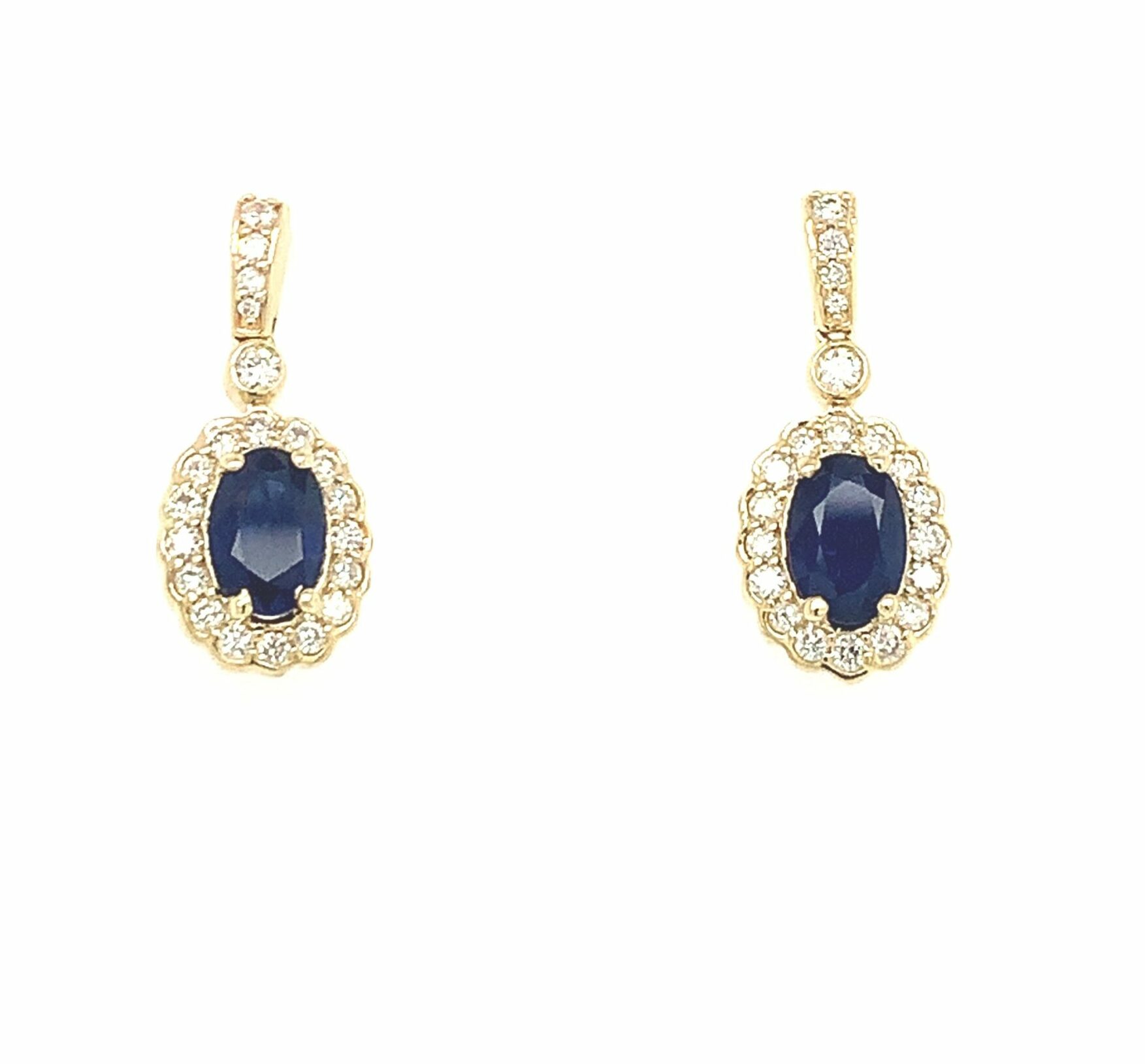 Yellow Gold Sapphire Dangle Earrings