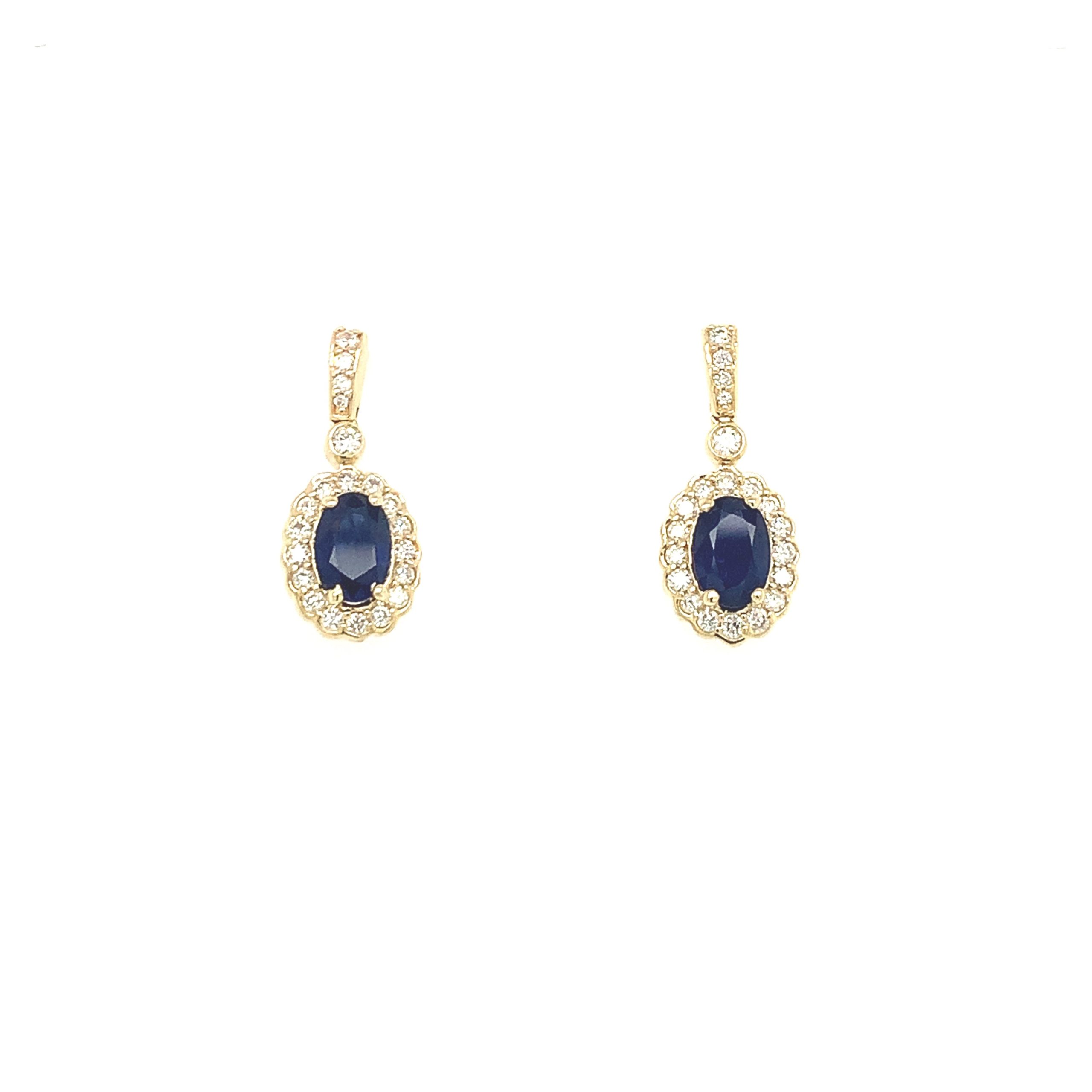Yellow Gold Sapphire Dangle Earrings