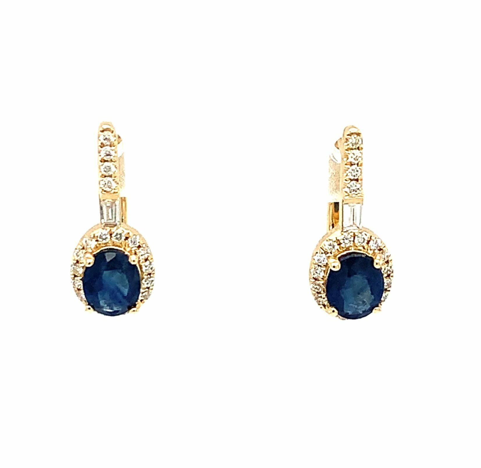 Yellow Gold Sapphire Dangle Earrings