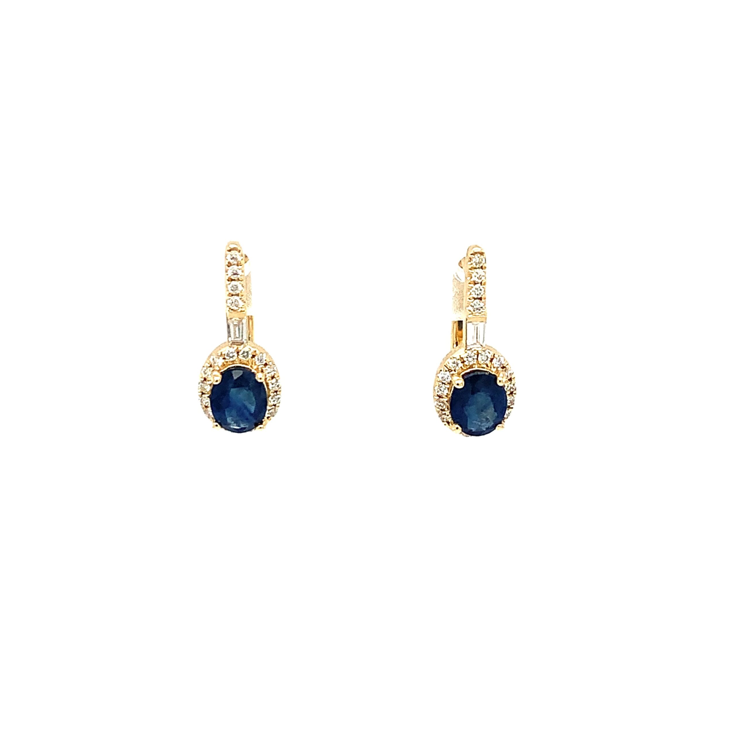 Yellow Gold Sapphire Dangle Earrings