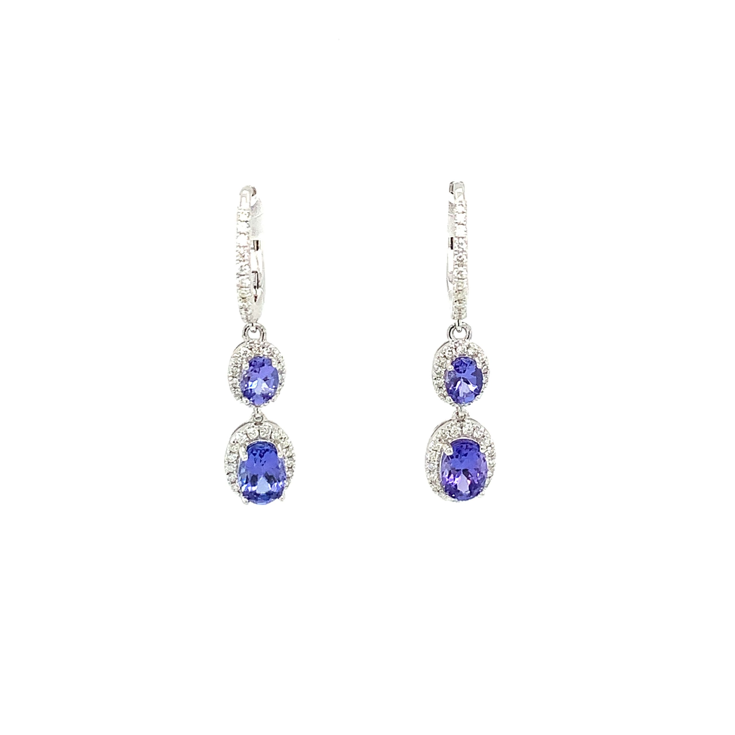 White Gold Tanzanite Earrings