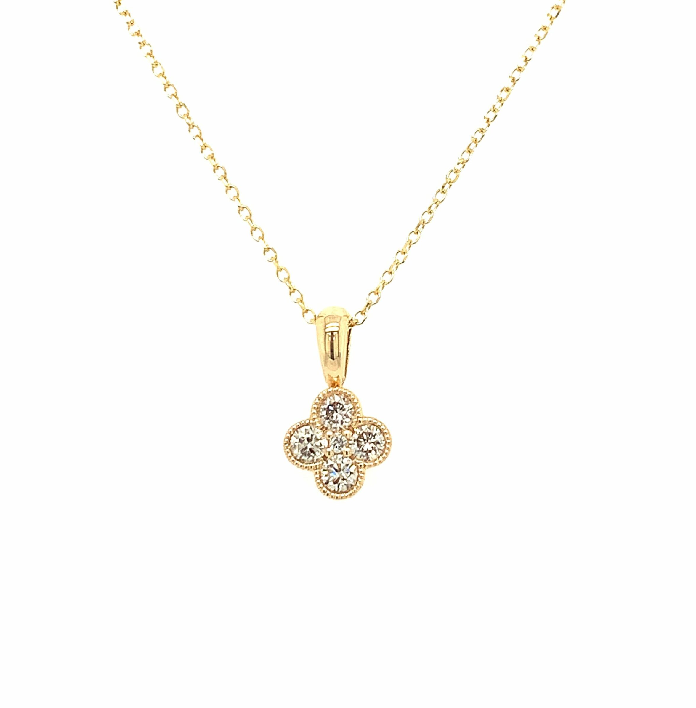 Yellow Gold Diamond Pendant Necklace