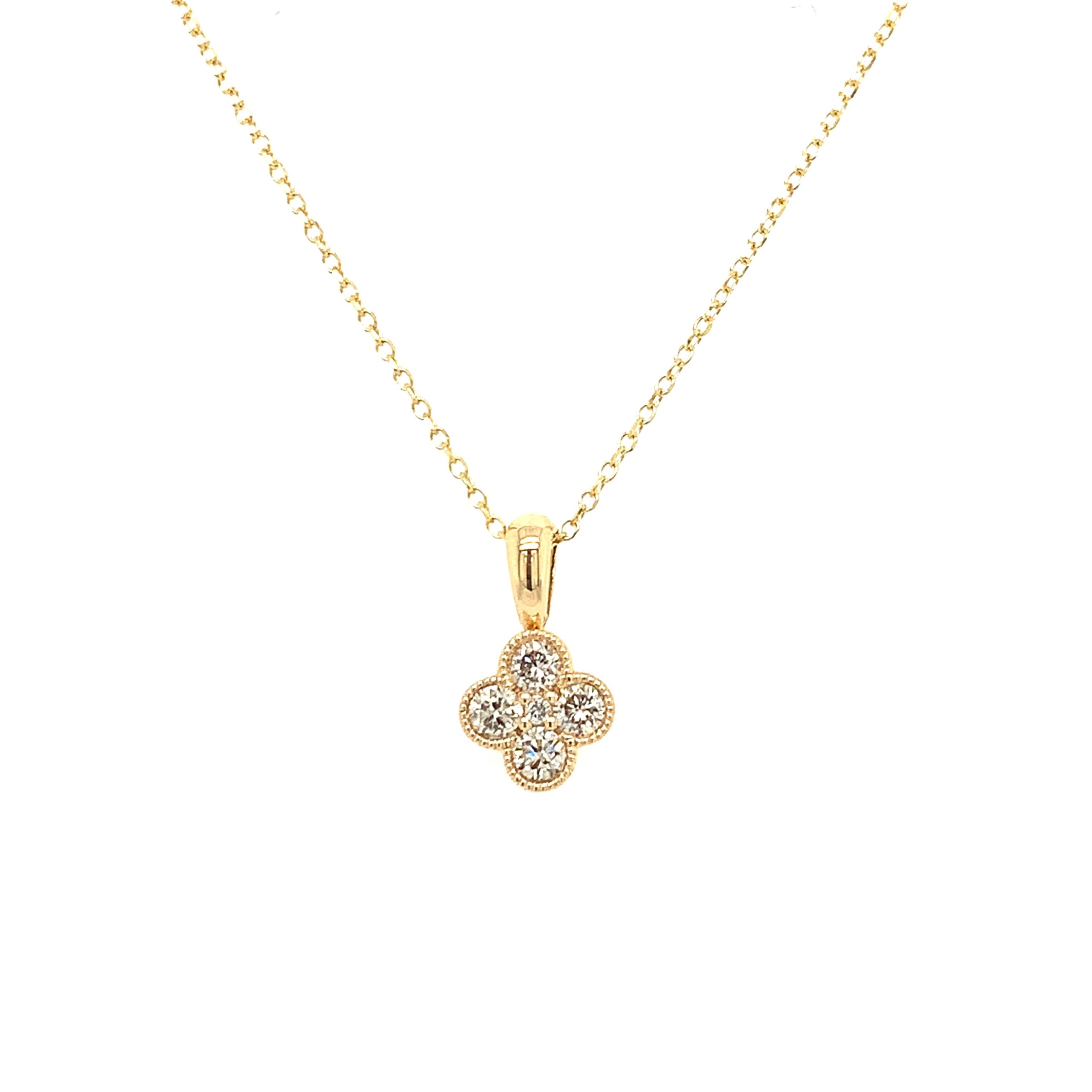 Yellow Gold Diamond Pendant Necklace