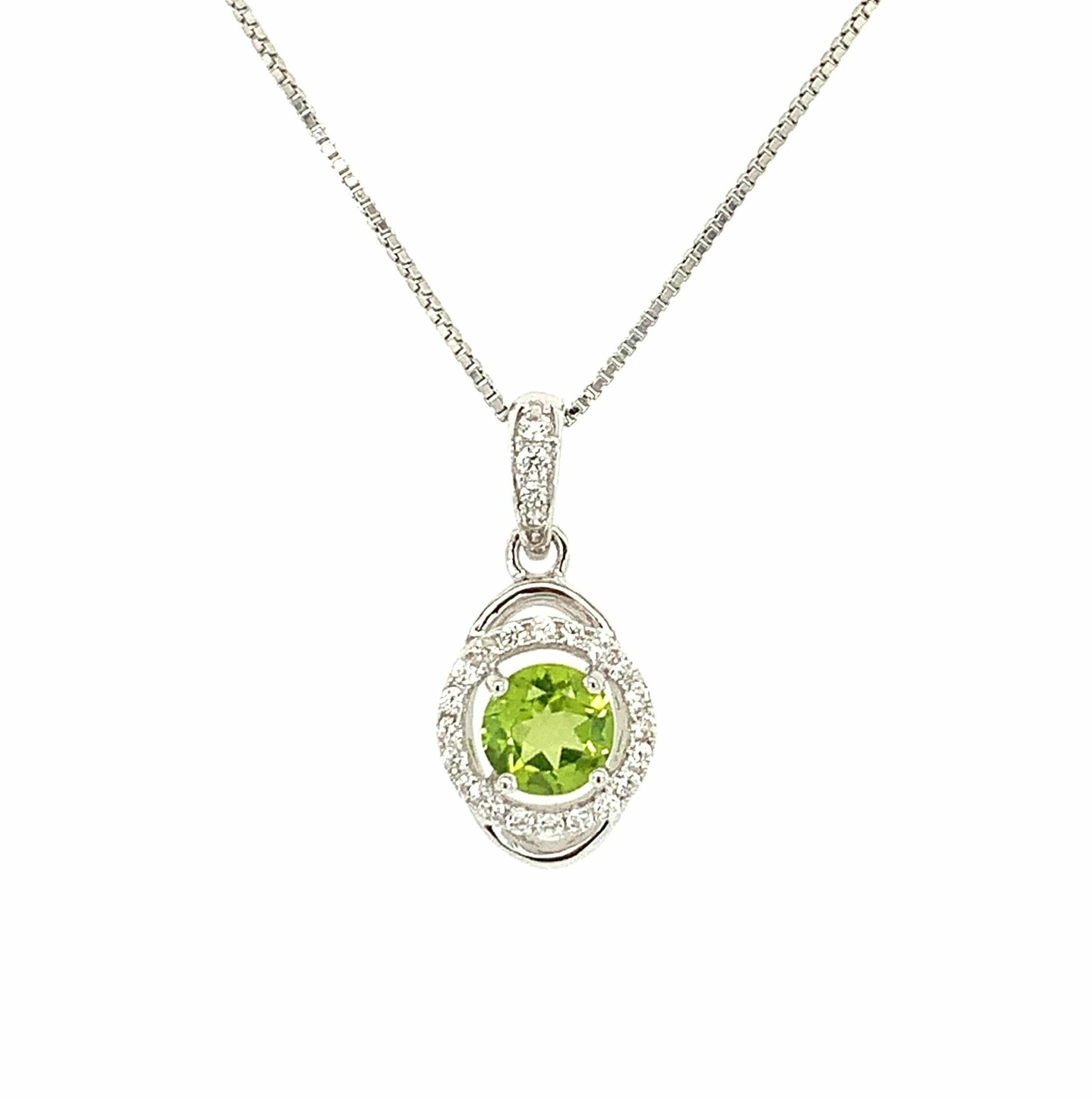 Sterling Silver Peridot Pendant Necklace