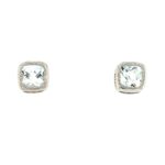 White Gold Aquamarine Earrings