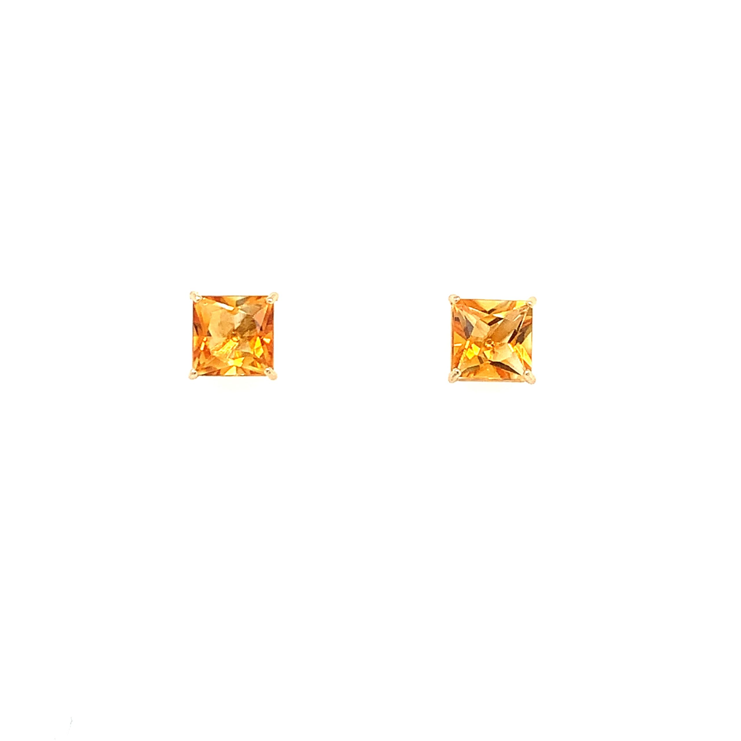 Yellow Gold Citrine Studs