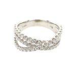 White Gold Diamond Crisscross Ring