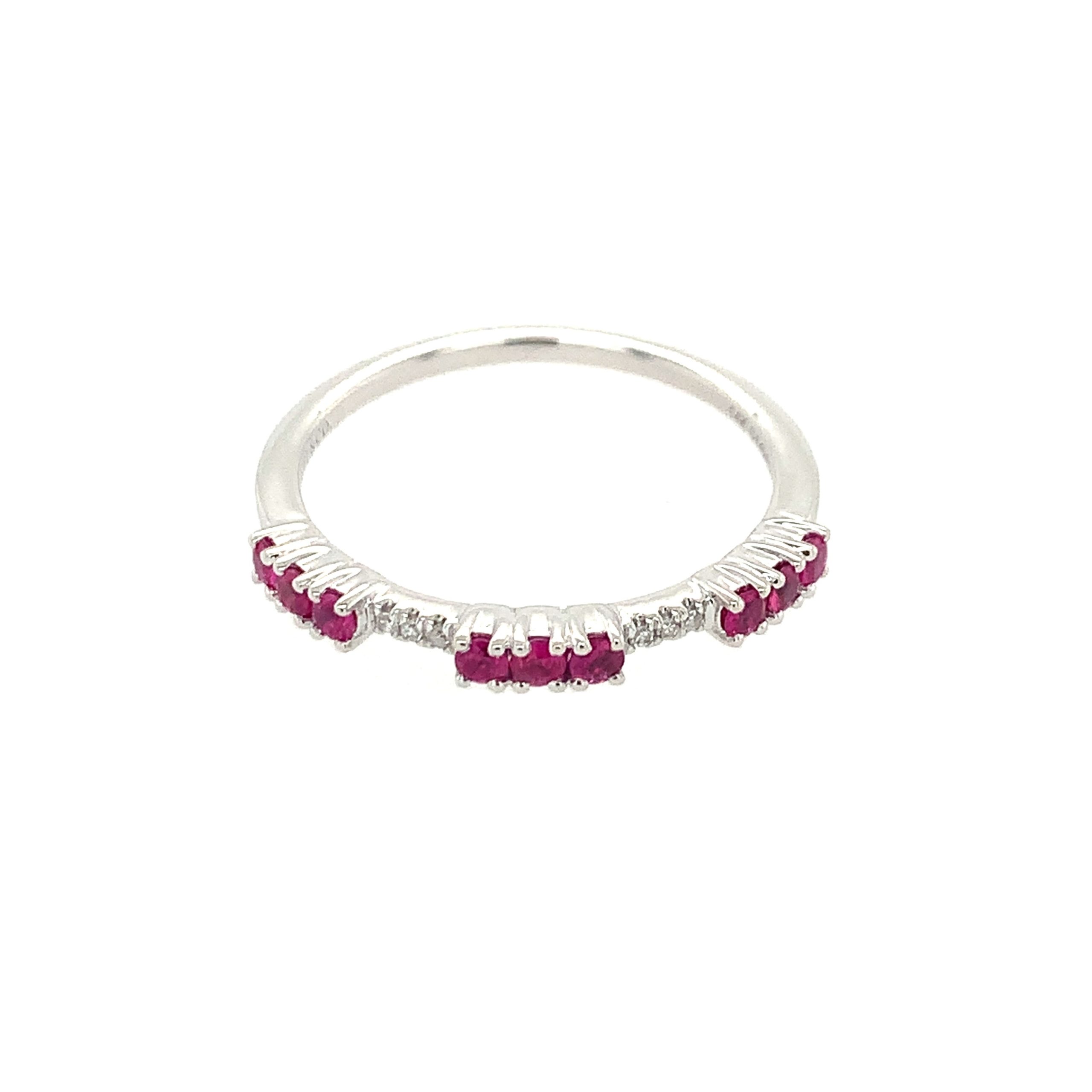 White Gold Ruby Stackable