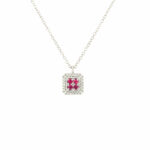 White Gold Ruby Pendant Necklace