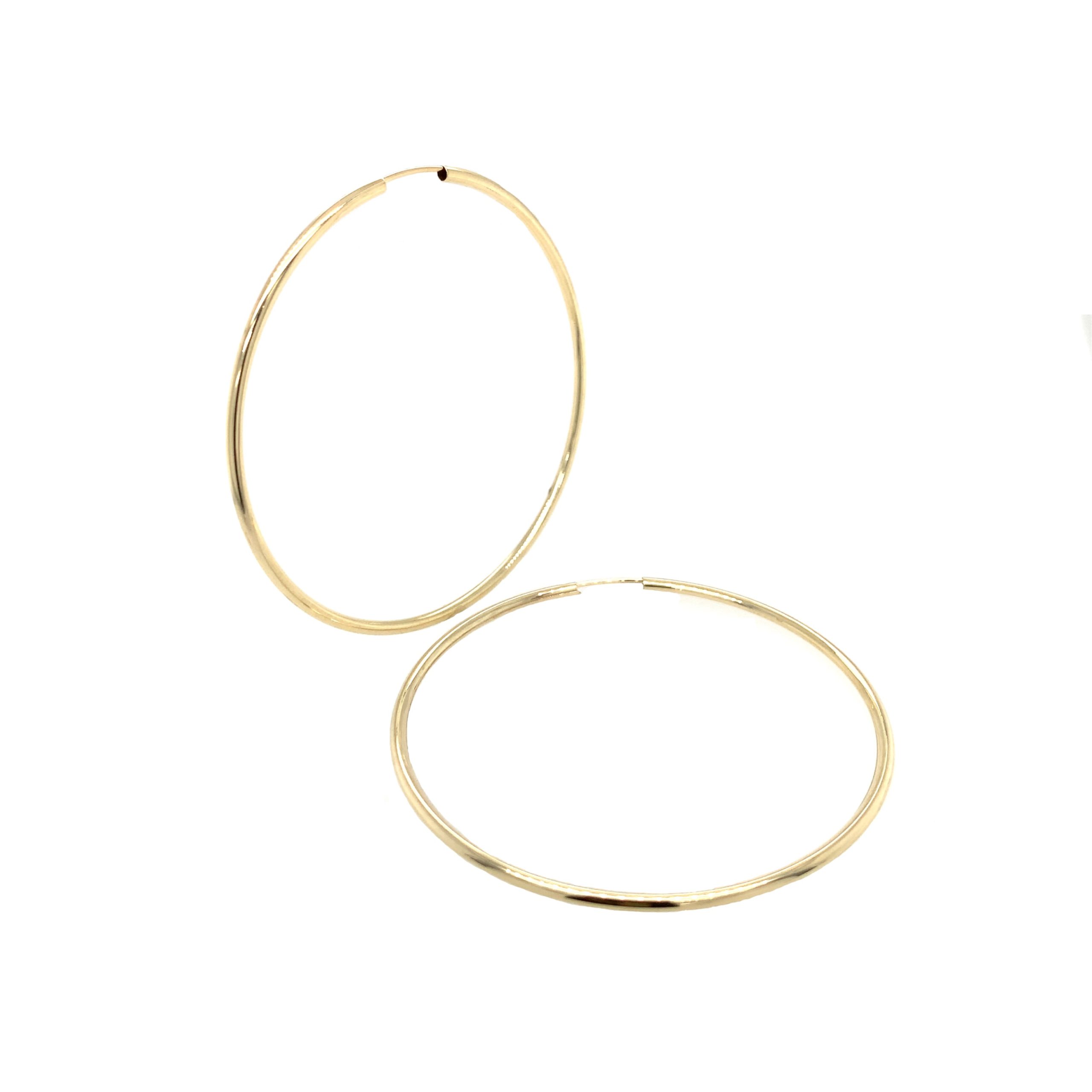 Yellow Gold Endless Hoops