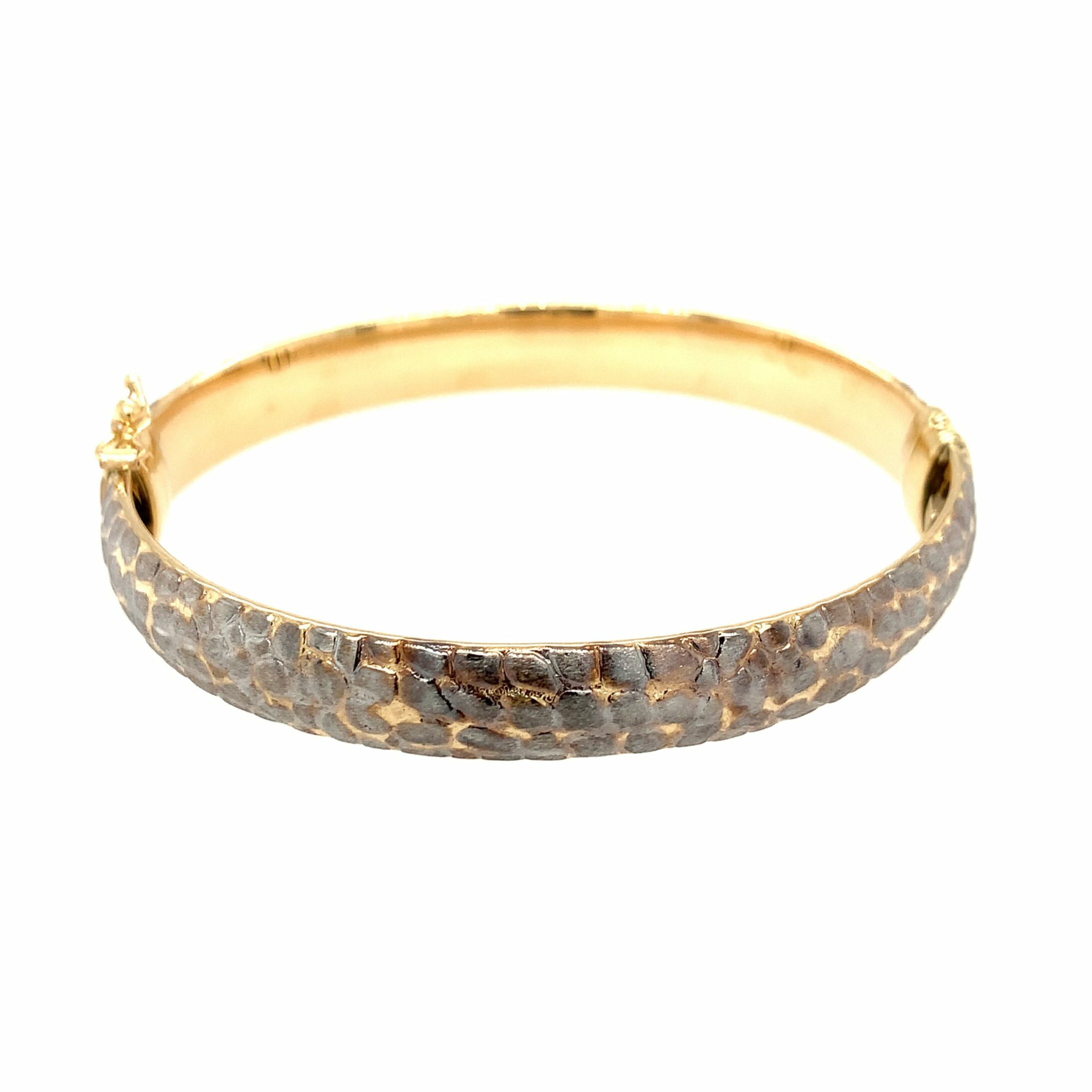 Yellow Gold Textured Bangle