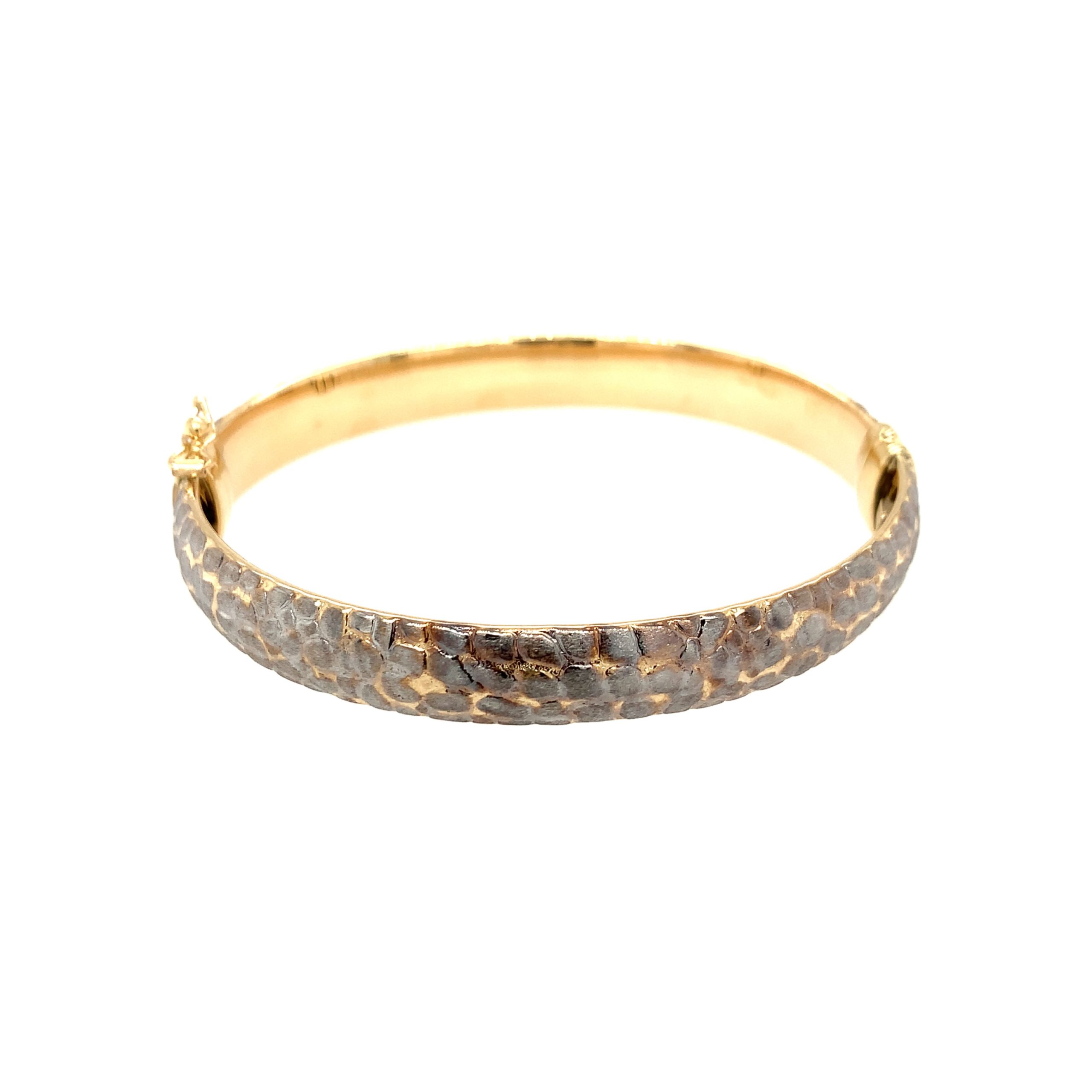 Yellow Gold Textured Bangle