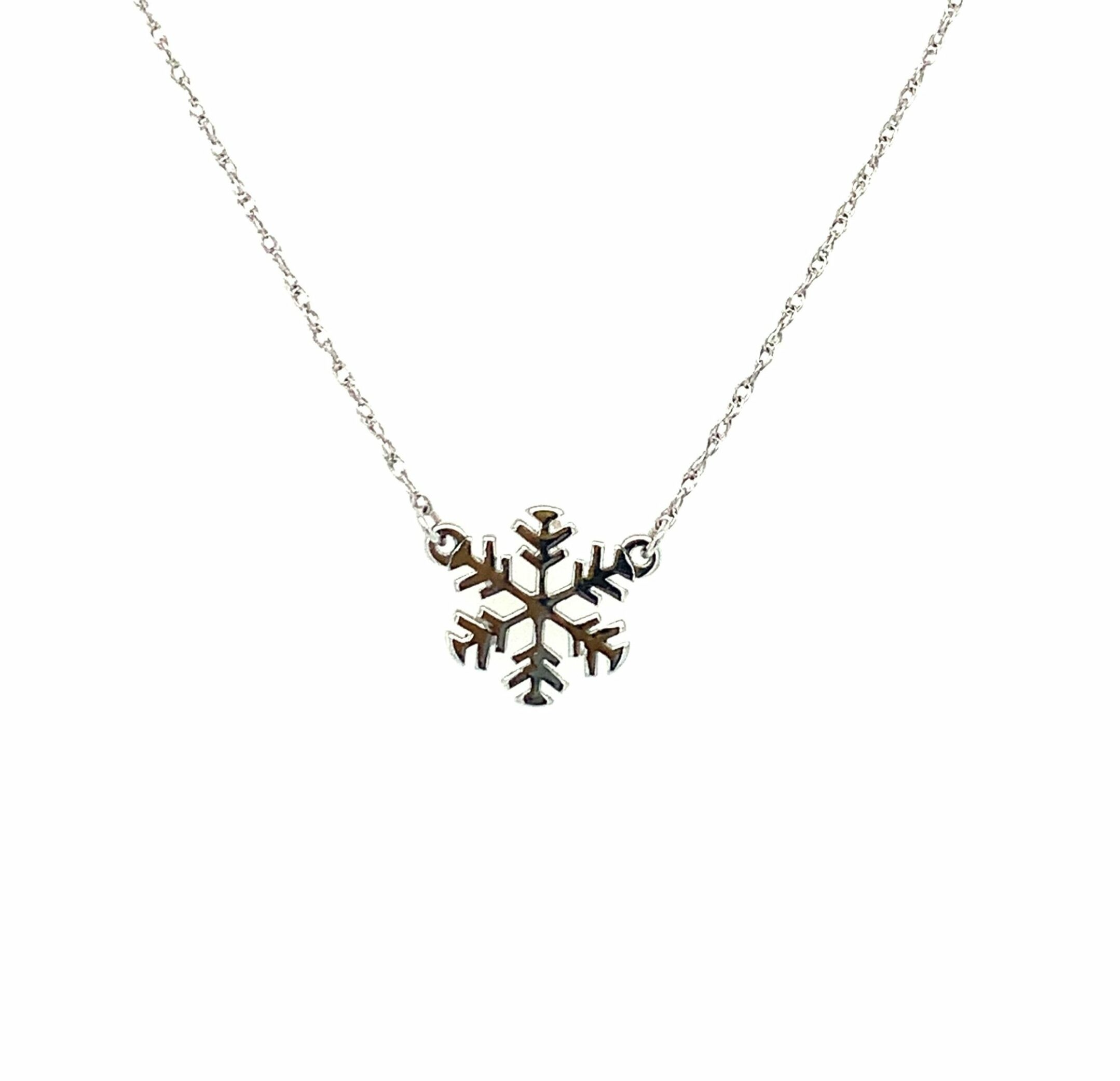 White Gold Snowflake Necklace