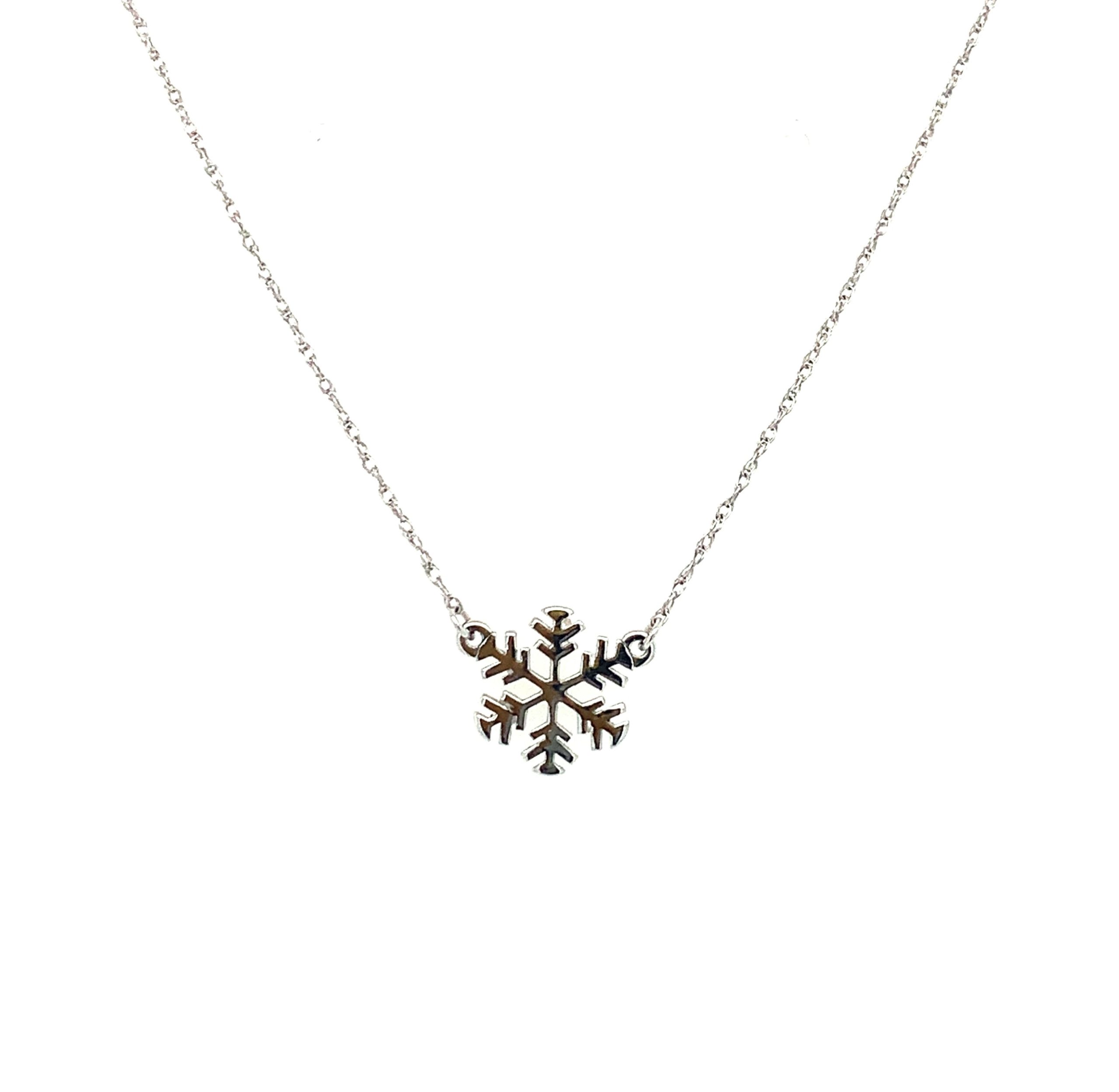 White Gold Snowflake Necklace