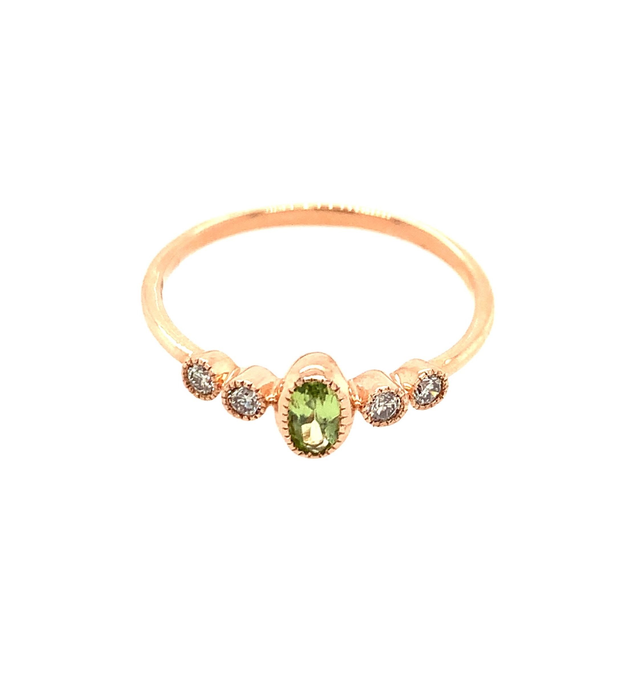 Rose Gold Peridot Stackable