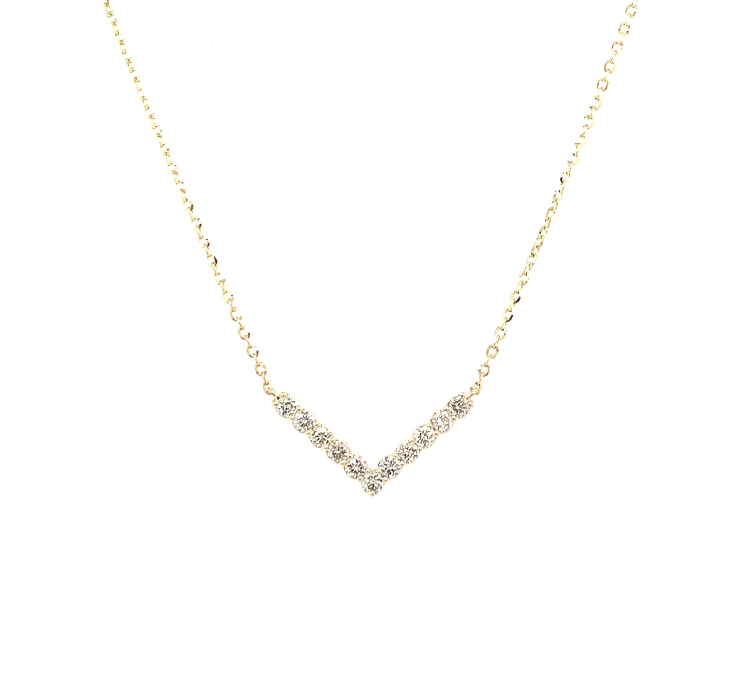 Yellow Gold V Necklace