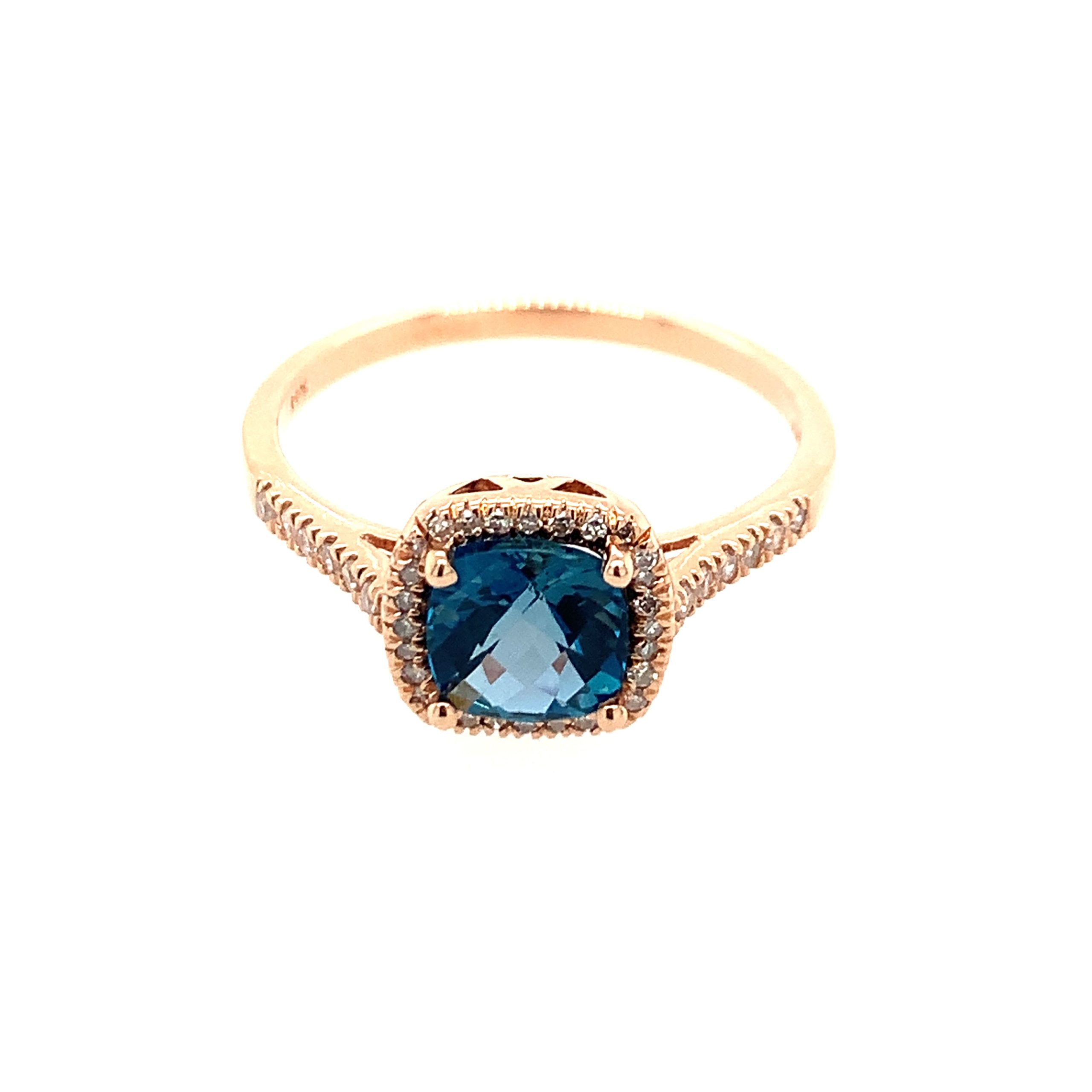 Rose Gold London Blue Topaz Ring