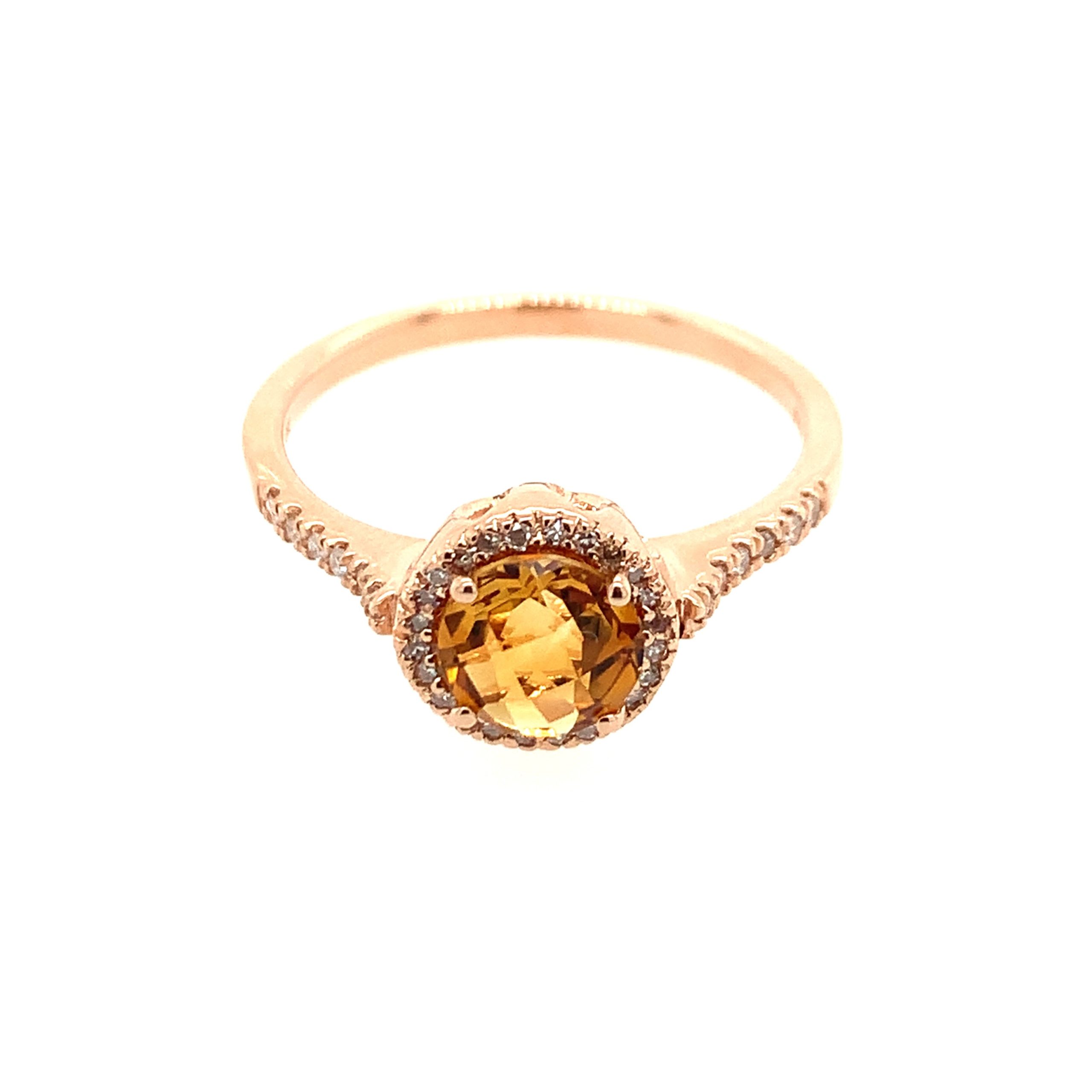 Rose Gold Citrine Ring