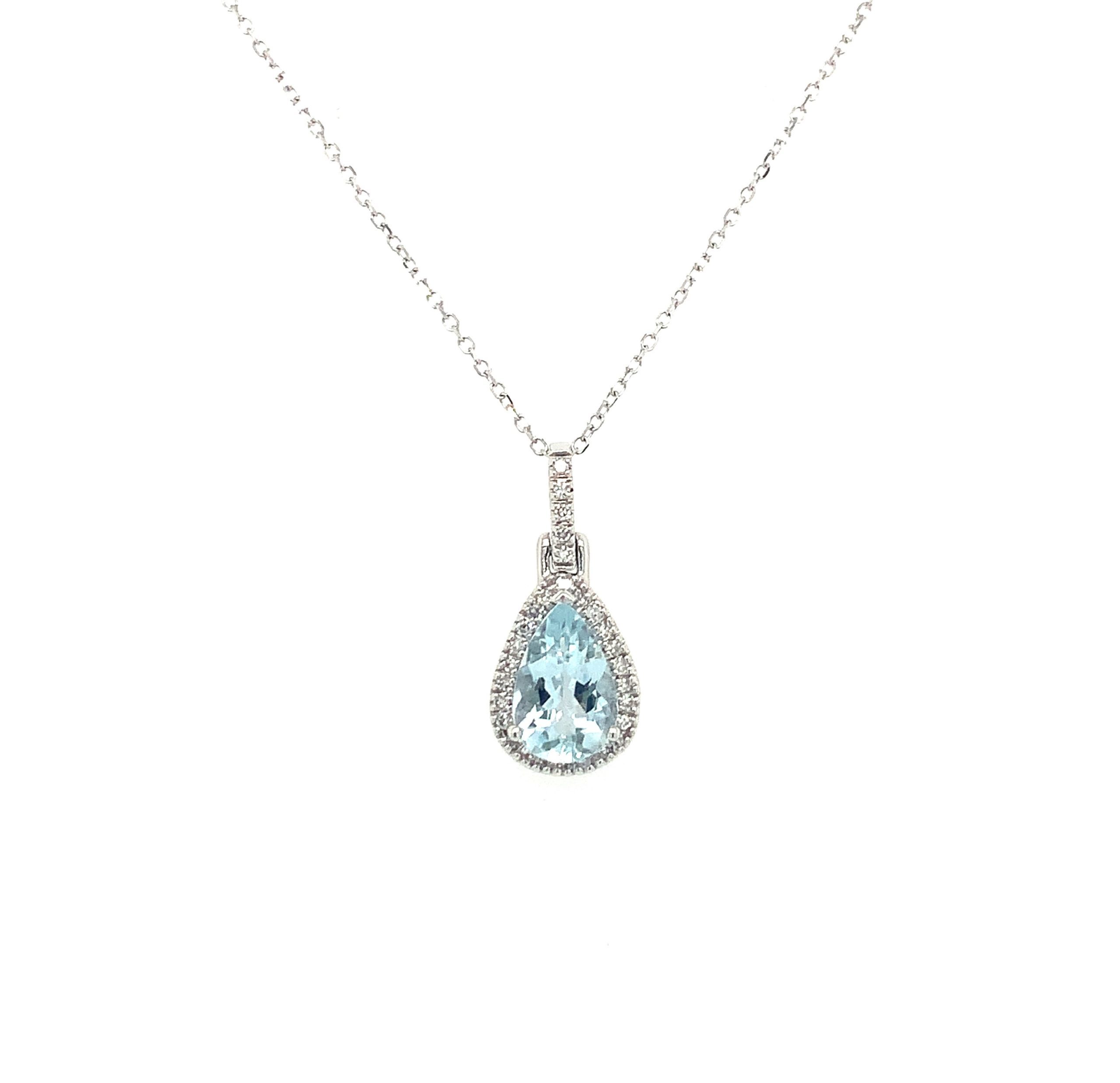 White Gold Aquamarine Necklace