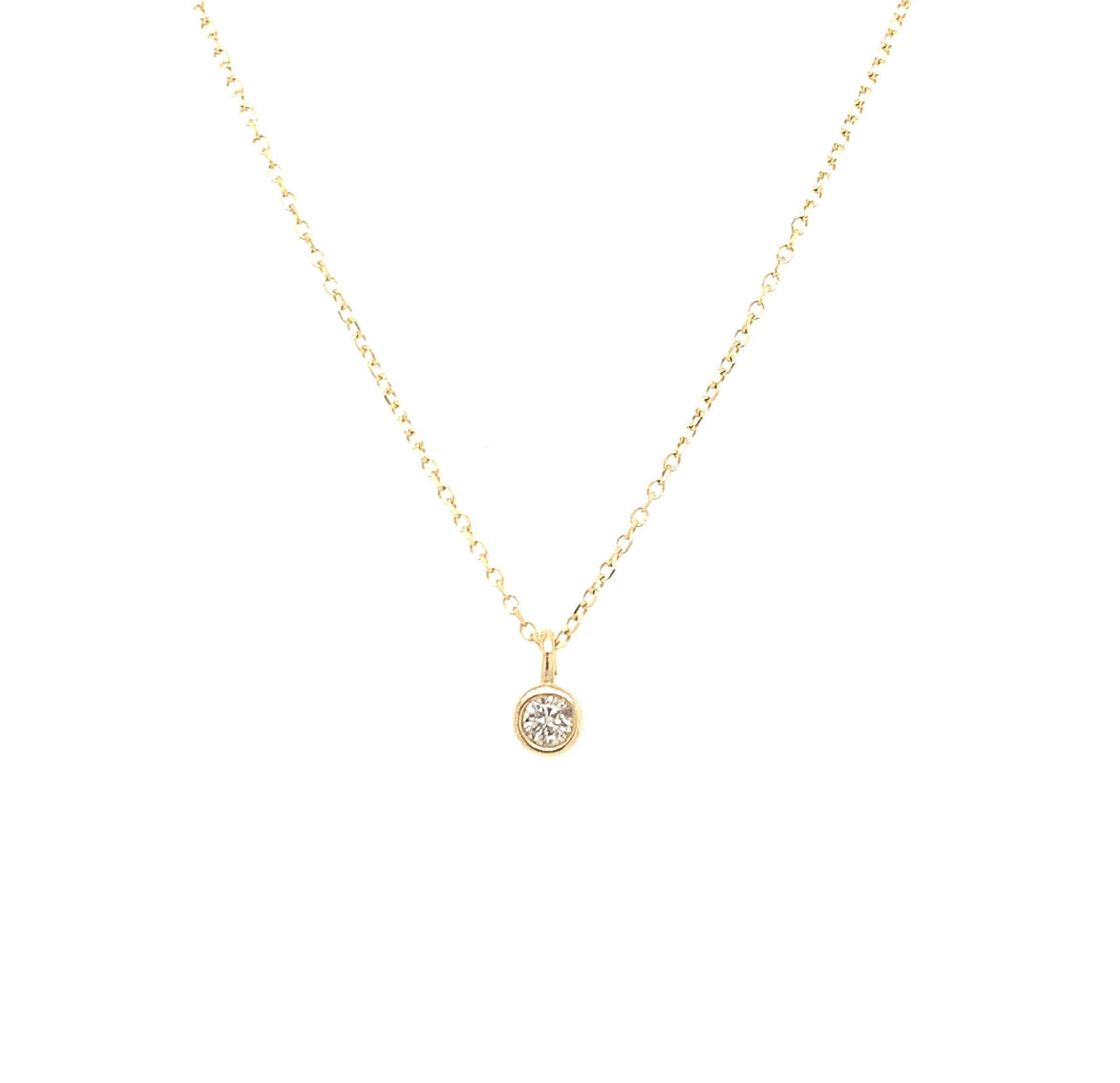 Yellow Gold Bezel-Set Diamond Necklace