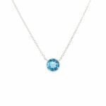 White Gold Blue Topaz Necklace