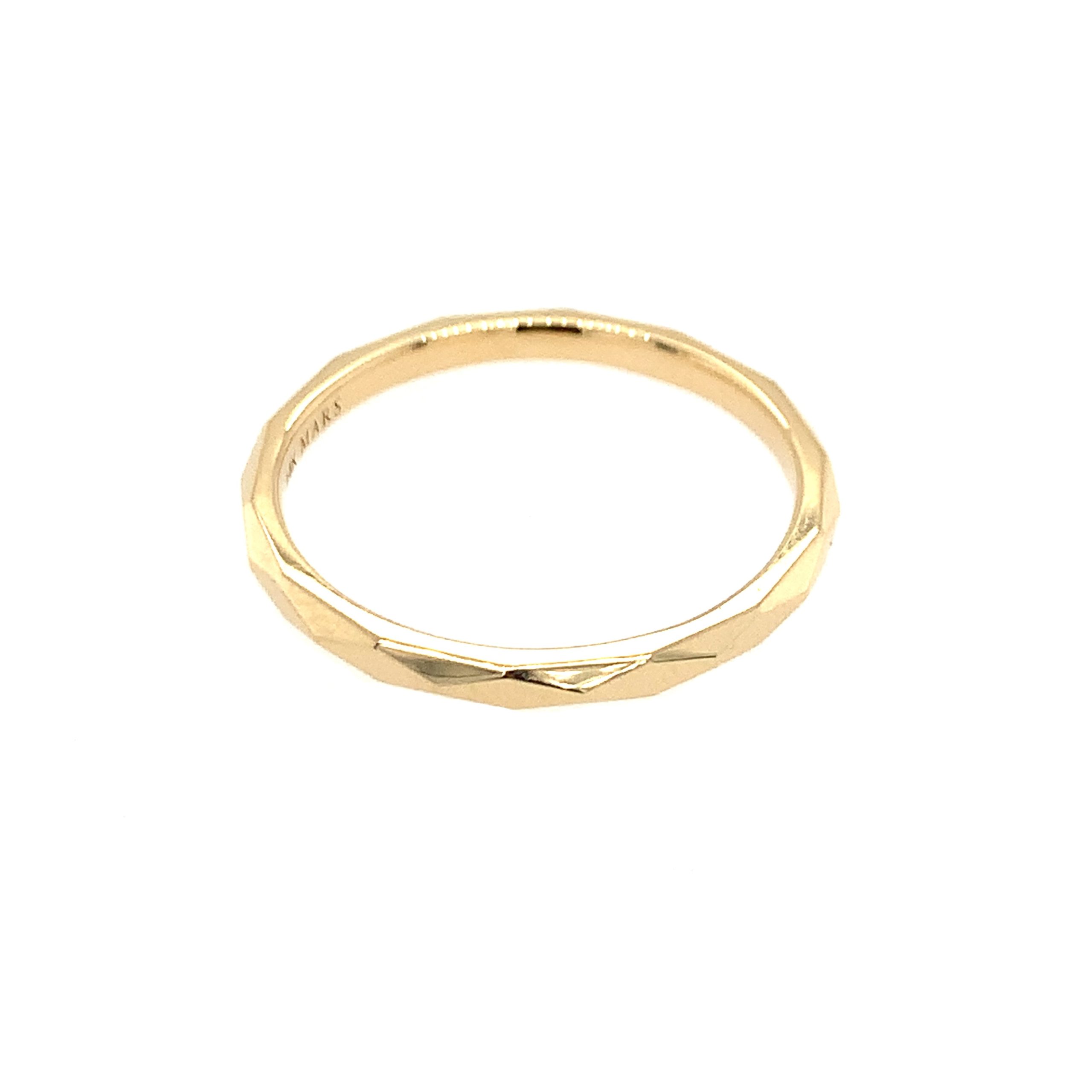 Yellow Gold Faceted Band
