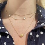 Yellow Gold Floating Bead Necklace