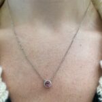 White Gold Pink Tourmaline Necklace