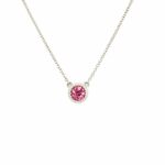 White Gold Pink Tourmaline Necklace